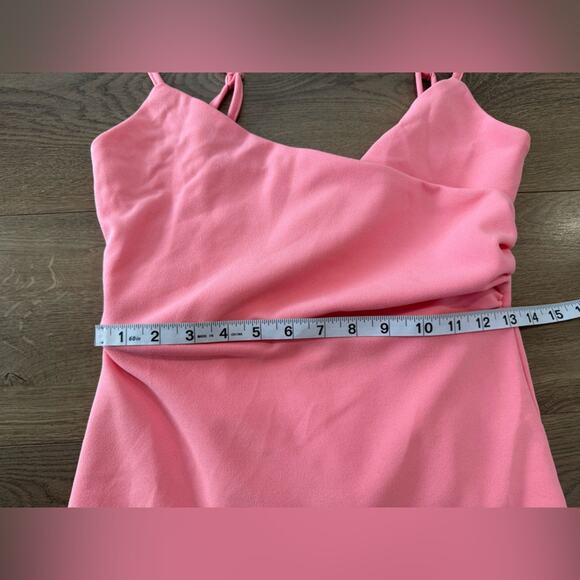 NWOT Lulus Pink Impeccable Essence Pink Surplice Tiered Mini Dress Size Small - Picture 13 of 14
